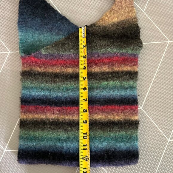 Vintage Handknit Felted Boho Multicolor Crossbody Bag - Picture 5 of 6